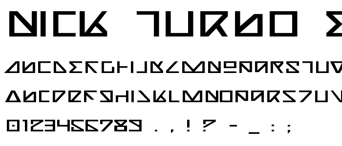 Nick Turbo Expanded font